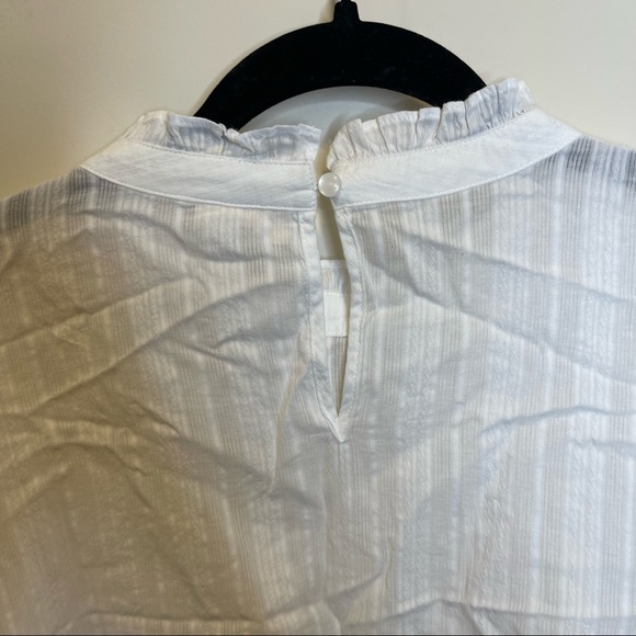 A.N.A. White Long Sleeve Basic Blouse NWT Sheer Striped - Picture 4 of 8